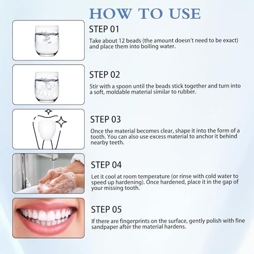 Tools included in the Hemocryptic temporary teeth restoration set