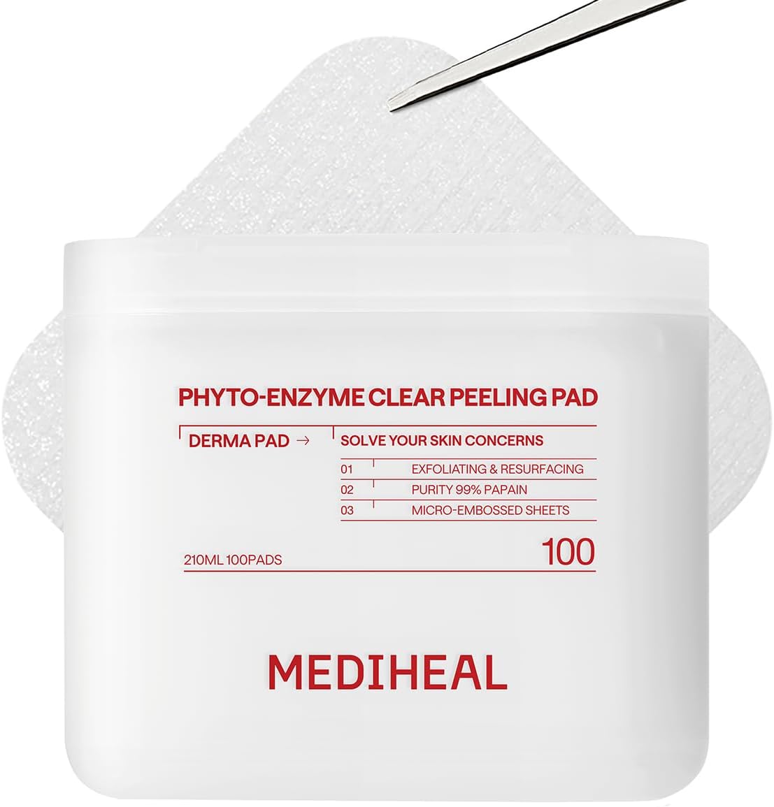 Mediheal Phyto Enzyme Clear Peeling Toner Pads front view packaging for daily exfoliation