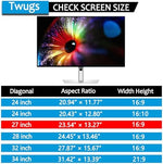 DEJIMAX widescreen privacy filter dimensional measurement guide for 27 inch screens