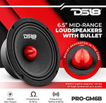 DS18 6.5 inch car speaker side profile displaying the 2.72 inch mounting depth