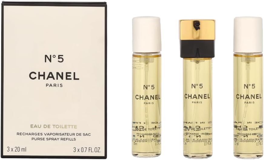 Chanel - No.5 Eau De Toilette Purse Spray Refills 3x20ml/0.7oz - Image 1
