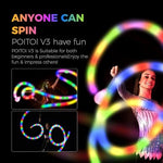 POITOI color changing strobe light mode demonstration during spinning practice