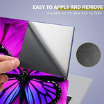 Stylish customized butterfly pattern notebook skin applied accurately on a compact wide screen computer