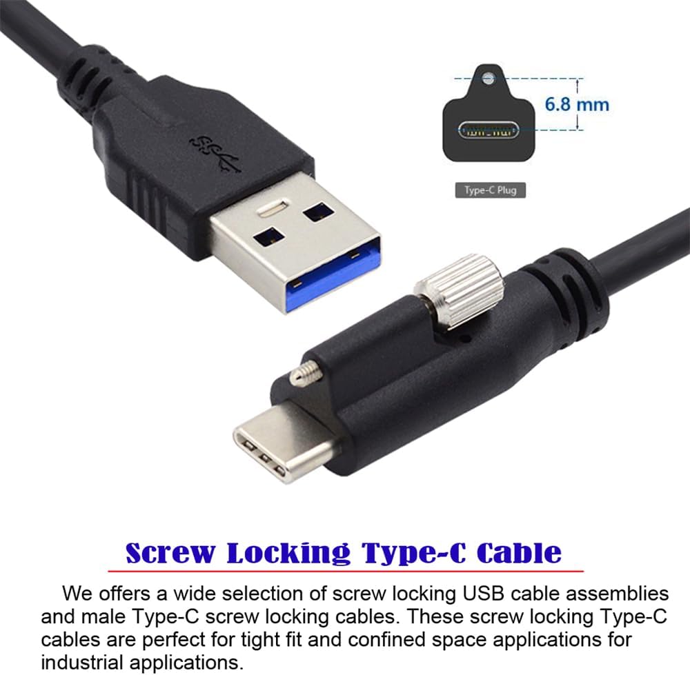 Xiwai usb-c locking data cable angled display