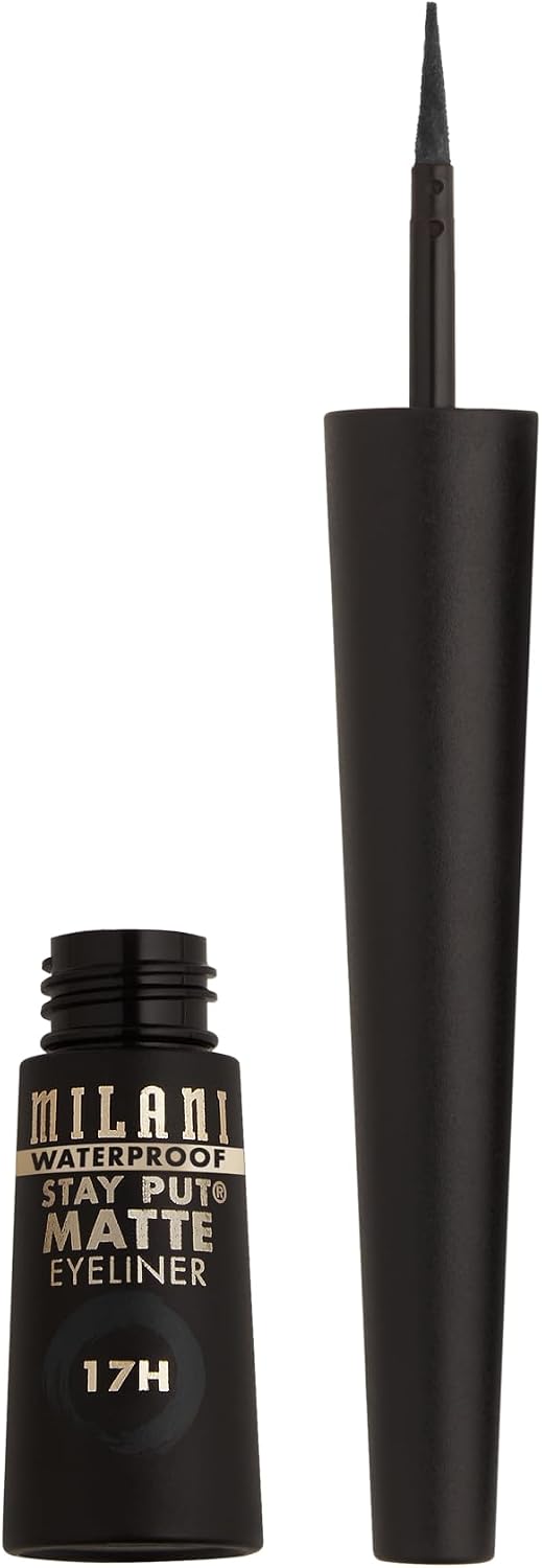 Milani matte black liquid eyeliner felt tip applicator detail