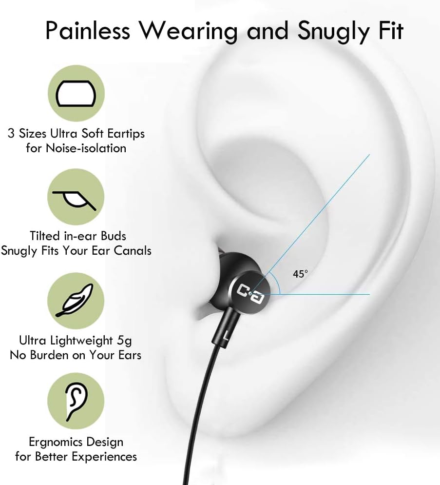 C G ChanGeek stereo bass earbuds connected to television setup