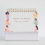 Mulberry Lane Co. Faith-Filled Weekly Pregnancy Milestone Calendar front view showcasing the spiral-bound hardcover design.