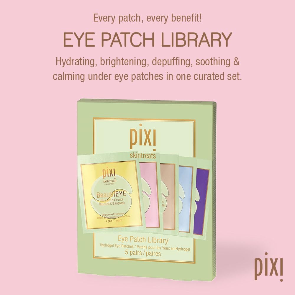 Pixi DetoxifEYE and BeautifEYE single use eye patches displayed flat on a clean surface.