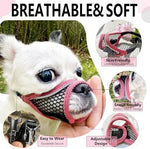 Breathable mesh mouth guard for Chihuahua and Shih Tzu