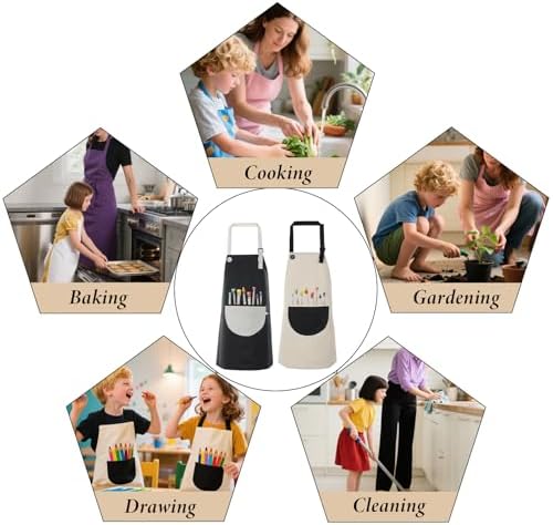 Two pieces of durable waterproof painting aprons for creative children aged six to eight years.