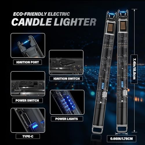 Rechargeable plasma arc lighter showcasing the blue electric arc lighting a candle wick.