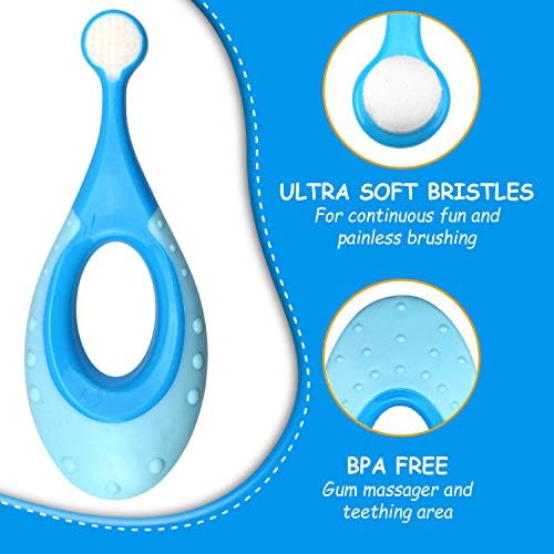 Close up of extra soft bristles on Ecovona toddler toothbrush.