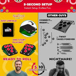 Portable golf game set inside the carrying backpack