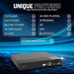 Back panel view of Sony network media player highlighting the HDMI output, coaxial digital out, and power connection ports.