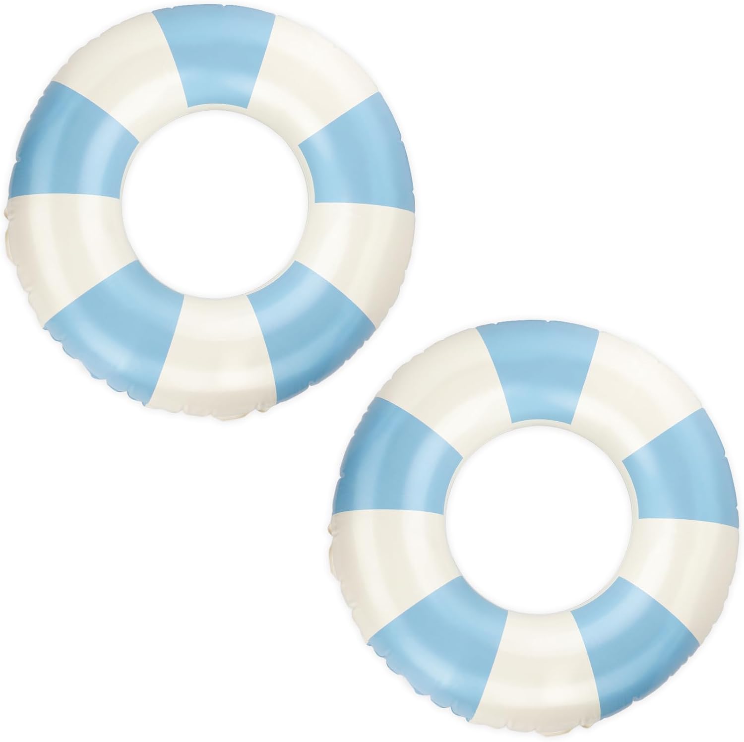 Rugwioyu blue striped inflatable pool tube front view
