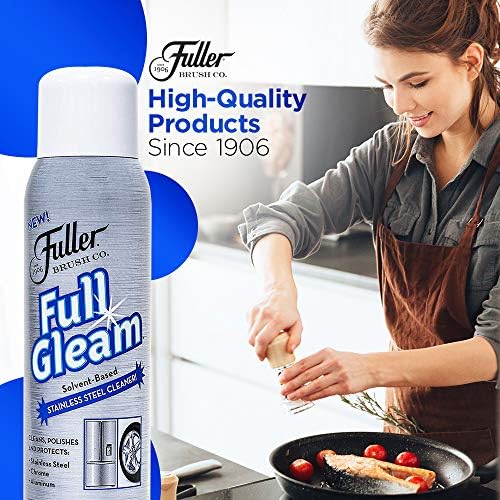 Fuller Brush premium USA imported metal cleaning spray on a counter setup.