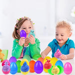 Complete seasonal party favor pack with child safe elastic animal strings inside colorful eggs