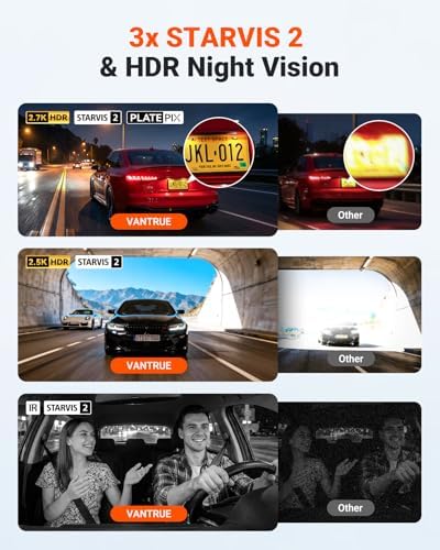 Vantrue Nexus 4S car dashboard camera system showcasing the compact sleek black design.