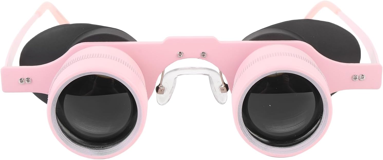 Dpofirs binocular glasses front view showcasing the ten times magnification objective lenses and black frame.