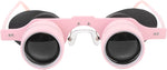 Dpofirs binocular glasses front view showcasing the ten times magnification objective lenses and black frame.