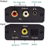 Hdiwousp 192 Kilohertz audio adapter side profile displaying the optical and coaxial inputs