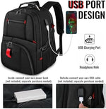 YOREPEK business work bag side view highlighting external USB charging port and mesh bottle pocket