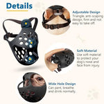 Barkless short snout bulldog muzzle package contents with instruction manual