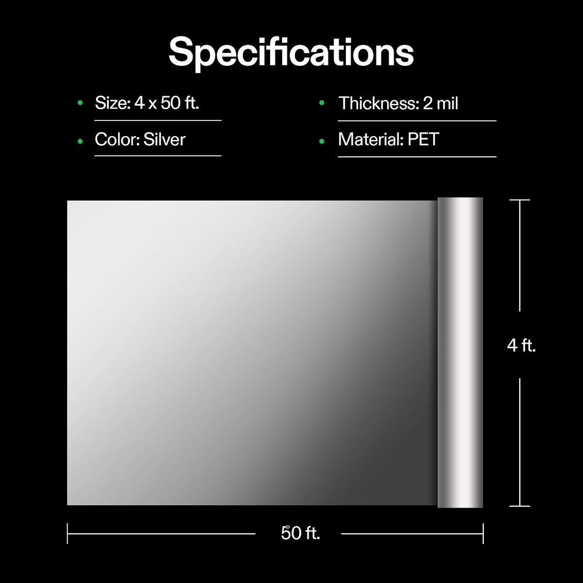 Vivosun horticulture reflective film packaging and roll layout