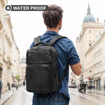 SUIKIHUM anti-theft daypack showing the padded 15.6-inch laptop sleeve compartment