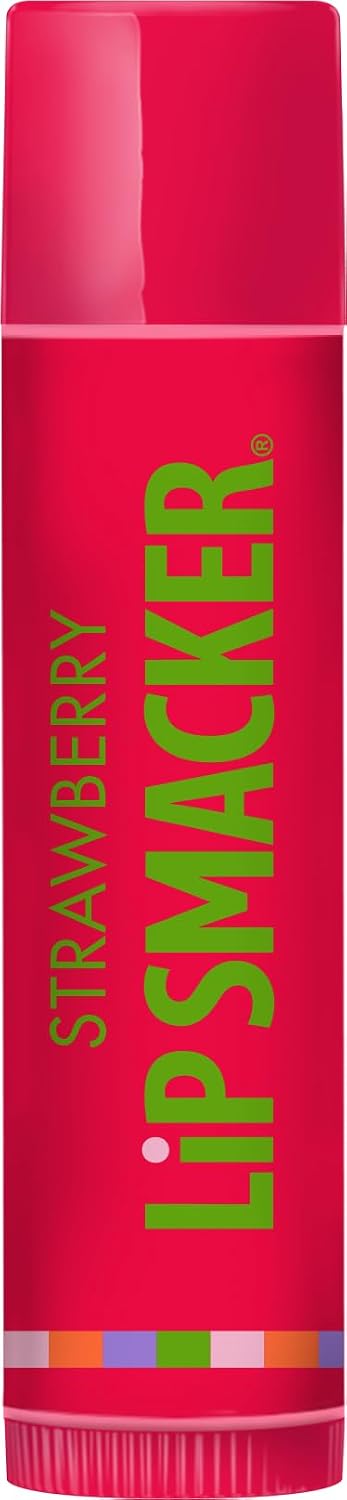 Lip Smacker strawberry lip balm front view packaging