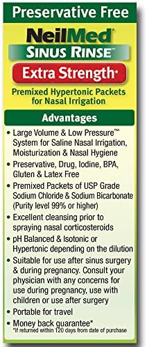 NeilMed's Sinus Rinse Extra Strength Pre-Mixed Hypertonic Packets 70 Count Box - Image 5