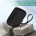 Internal elastic mesh pocket holding a black USB charging cable inside the travel bag