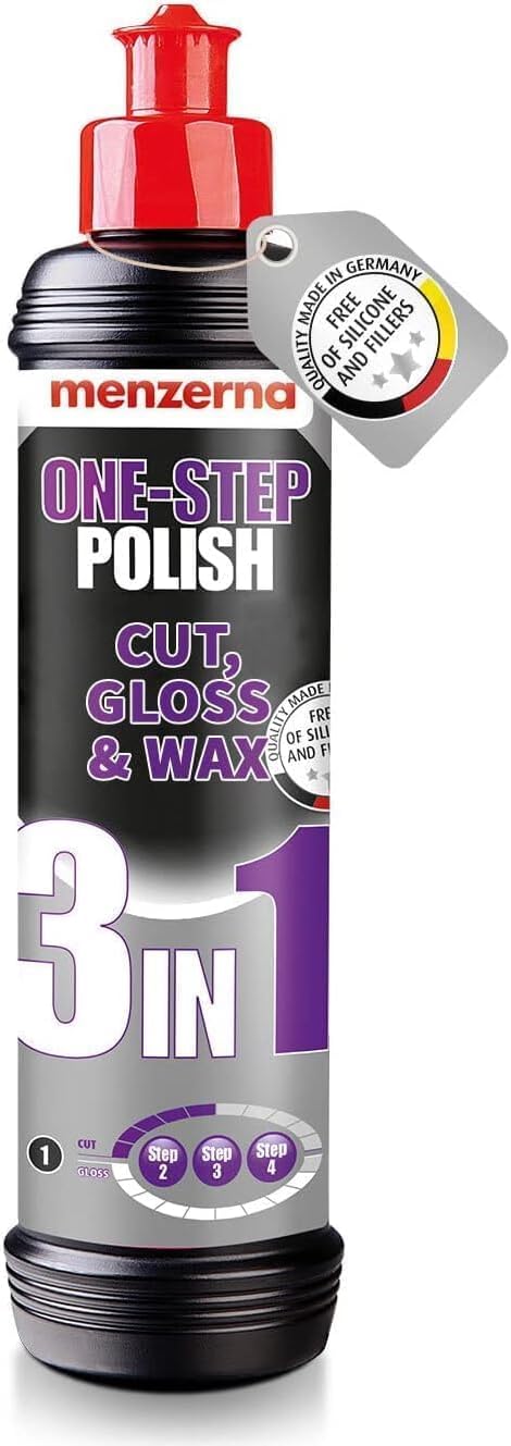 Menzerna One Step Polish 3in1 sixteen fluid ounce bottle front view car detailing compound