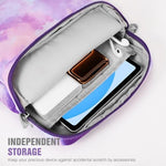 TiMOVO crossbody tablet pouch being carried using the comfortable top handle