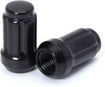 Close-up angle of the conical 60-degree seat on the aftermarket wheel lug nuts.