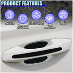 Reflective side handle safety strip glowing under dark night conditions