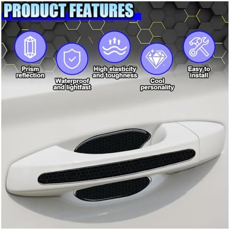 Reflective side handle safety strip glowing under dark night conditions