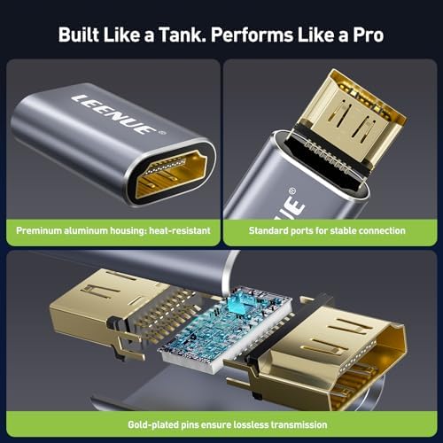 Leenue HDMI coupler connected to gaming console cables