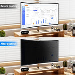 ZpTsarinal removable computer screen protector showing clear adhesive strips and slide mount tabs installation accessories
