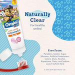 Orajel kids fluoride toothpaste packaging showing natural ingredients and age range 2-10.