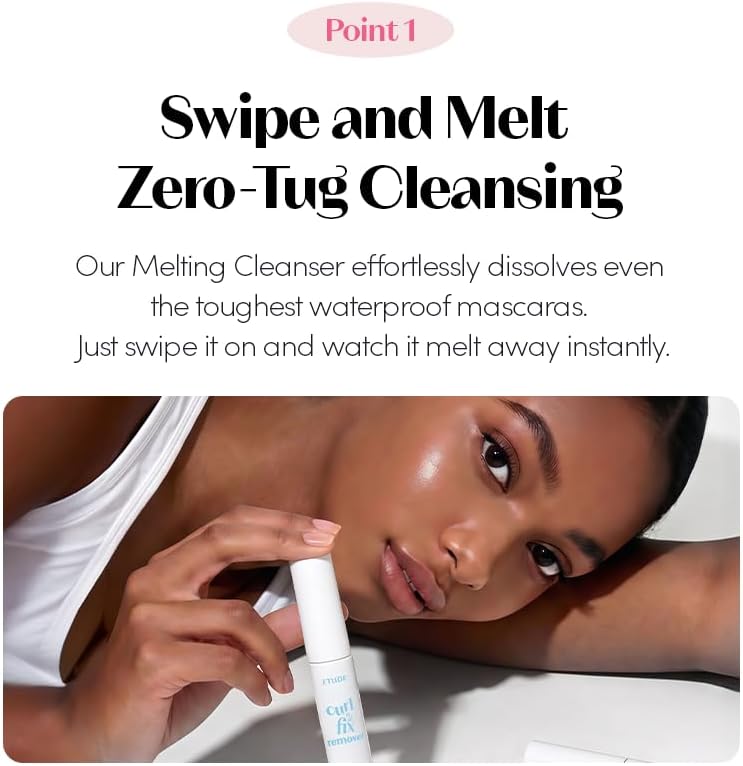 Clear gel applicator brush of the ETUDE lash primer showing bristle detail