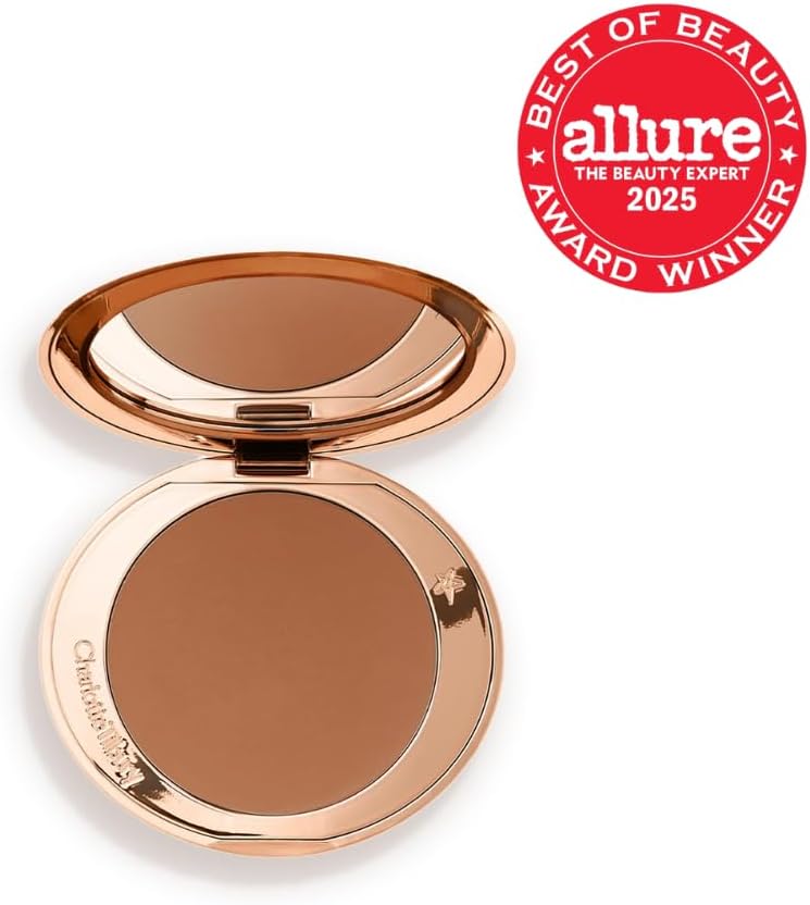 Open Charlotte Tilbury Airbrush Matte Bronzer showing powder texture