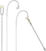 Cubilux USB Type C 2-Pin 0.78mm IEM Cable front view showing full length and detachable mic