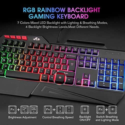 Close up of Rii RK202 gaming keyboard membrane keys and wrist rest
