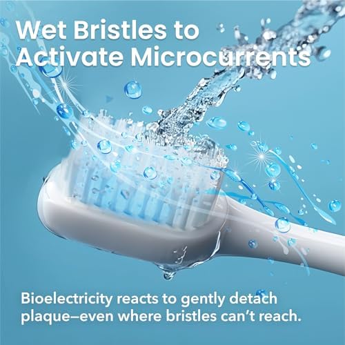 Authentic imported Great Gums microcurrent plaque remover brush showcasing the water resistant charging base and modern design