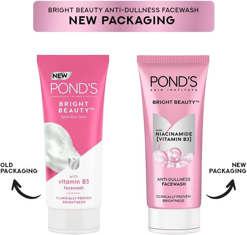 Pond's bright beauty cleanser active ingredients label