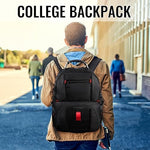 YOREPEK 17 inch computer backpack interior organizer pockets filled with notebooks and accessories