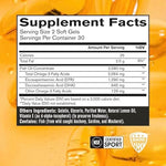 BPN Strong Omega 1290 milligrams fish oil supplement nutrition label facts showing EPA and DHA levels