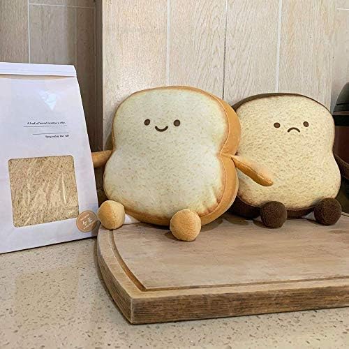 Arabest funny food plush toy toast bread pillow displayed on a modern living room couch
