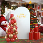 Smooth seamless Chiara style white backdrop cover setup for family banquets.